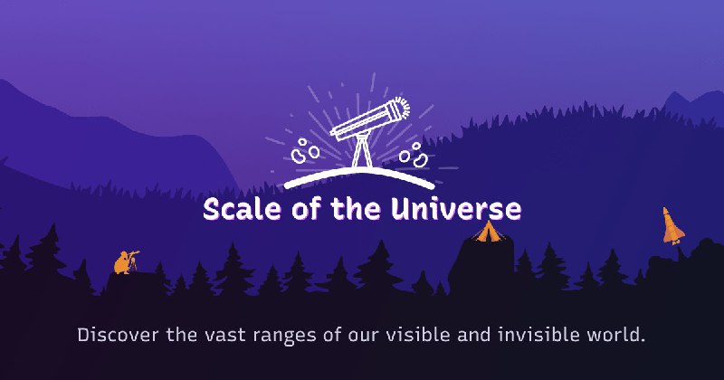 #趣站🌎 宇宙的刻度网站直观展示了从亚原子粒子到最大星系等宇宙中各种物体的规模，可让人们对宇宙有个直观的了解📮投稿    📢频道    💬群聊    🔎索引