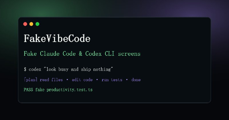 #趣站❌ 假装在 Vibe Coding网站唯一的作用是表演用 Claude / Codex 等 AI 编码 Agent 认真工作的样子📮投稿    📢频道    💬吹水    🌐网站