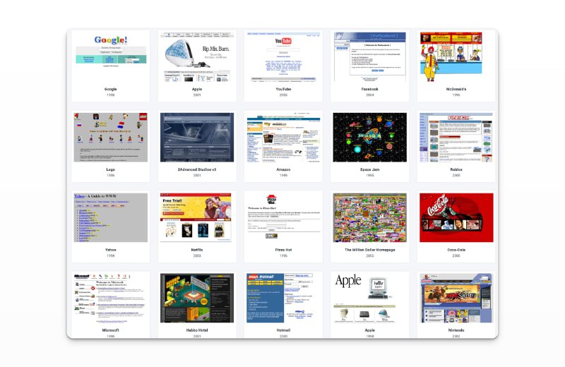 #网站 #博物馆🌐网页设计博物馆 - 一个展示了1991年至今的网页设计变迁的网站📃这个网站收录了2300 多个精心挑选和分类的网站，展示了其 1991 年至近年来的网页设计变迁，例如Google、亚马逊、苹果、Netflix、微软等等当然你搜索taobao或者baidu这些国内的大厂，也可以看到其历史网页界面📢关注频道：@geekshare 💬加入群聊：@igeekshare📮欢迎投稿：@Geekshare_bot